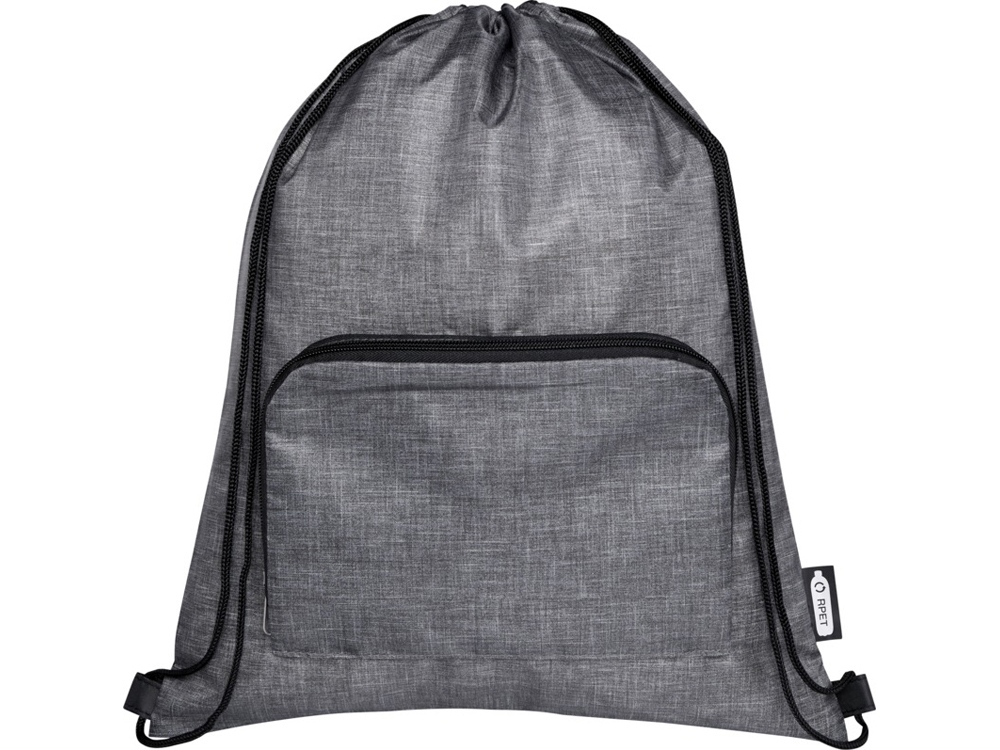 Складная сумка со шнурком Ash из переработанных материалов, соответствующих стандарту GRS, объемом 7 л, черный