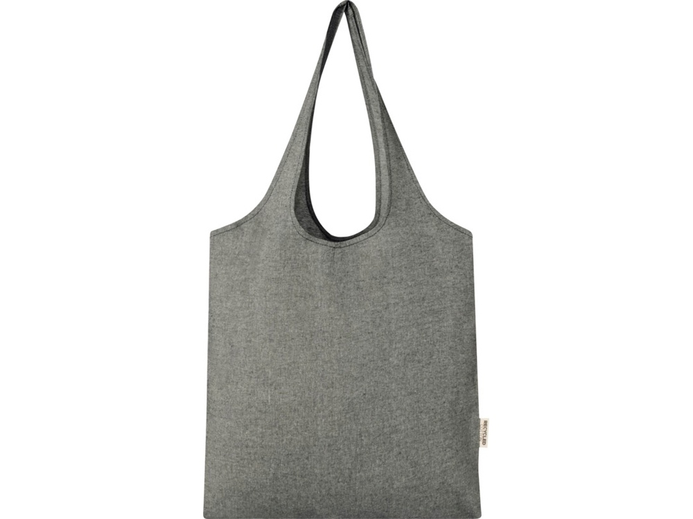 Модная эко-сумка Pheebs объемом 7 л из переработанного хлопка плотностью 150 г/м², heather black