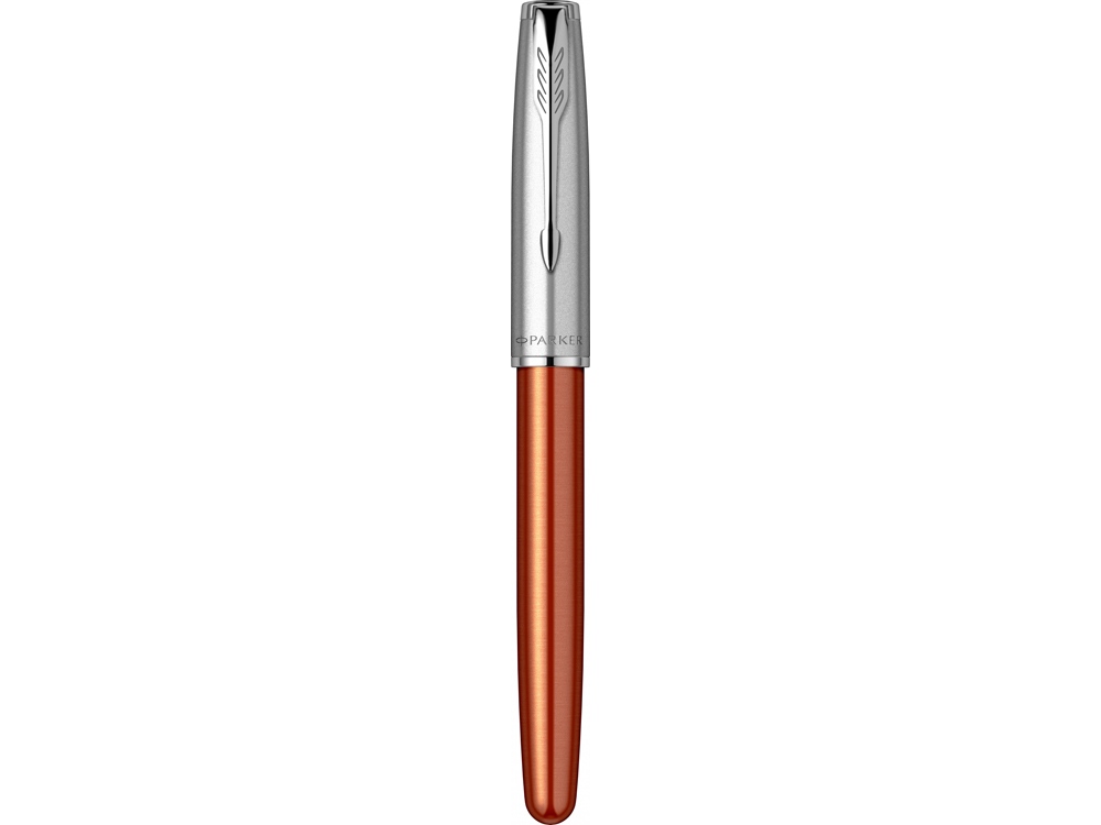 Ручка-роллер Parker Sonnet Essentials Orange SB Steel CT, цвет чернил black,перо: F, в подарочной упаковке.