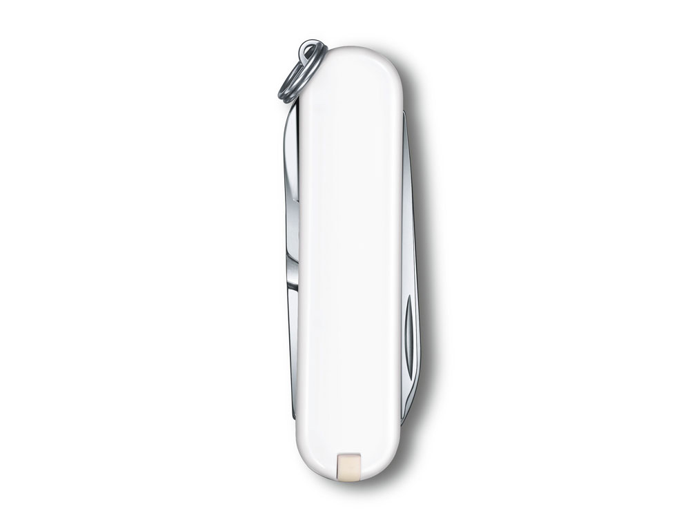 Нож-брелок VICTORINOX Classic SD Colors Falling Snow, 58 мм, 7 функций, белый