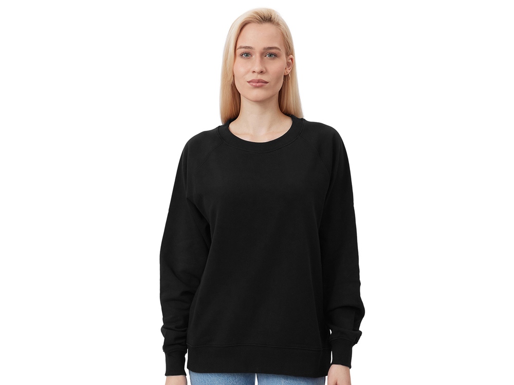 Свитшот оверсайз с рукавом реглан Belgrade, унисекс, черный