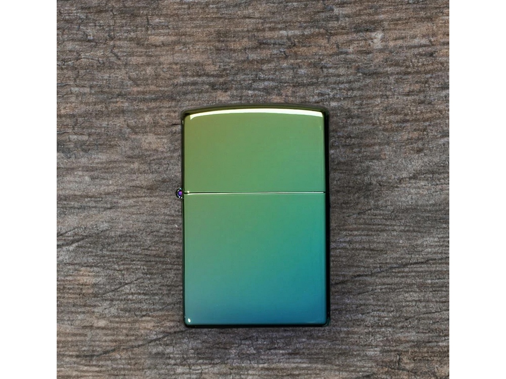 Зажигалка ZIPPO Classic с покрытием High Polish Teal, латунь/сталь, зелёная, глянцевая, 38x13x57 мм