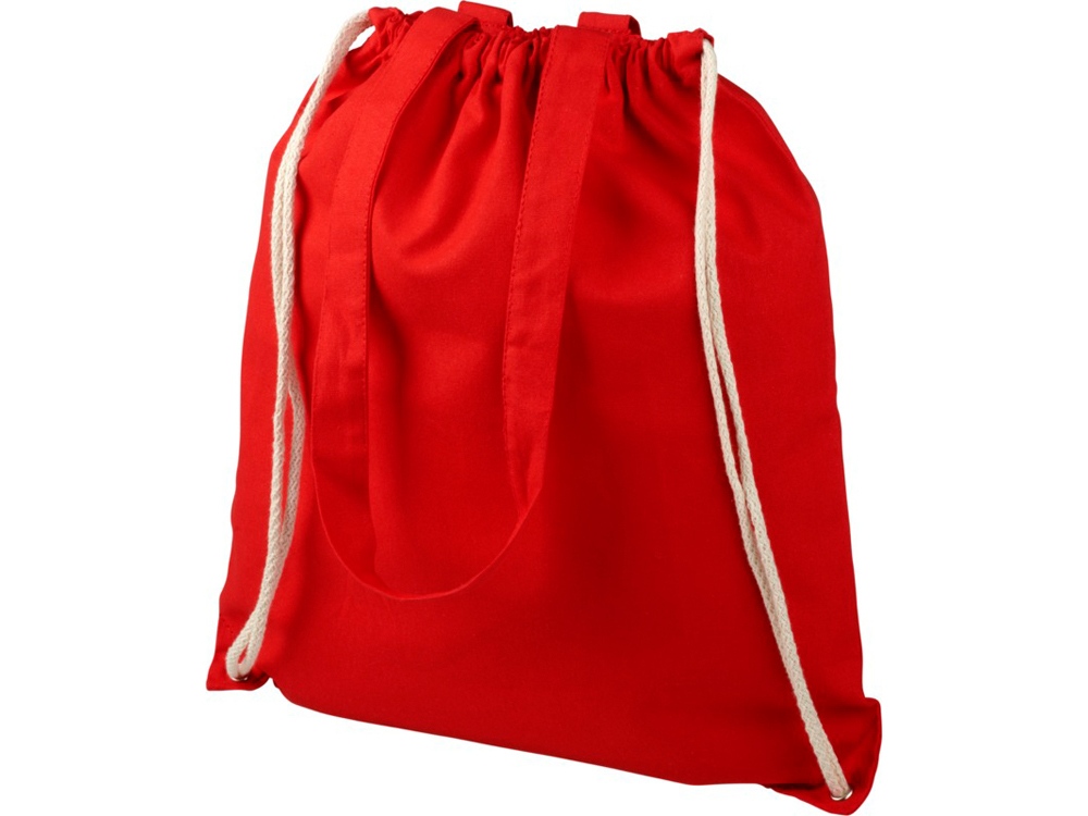 Рюкзак со шнурком Eliza из хлопчатобумажной ткани плотностью 240 г/м², красный