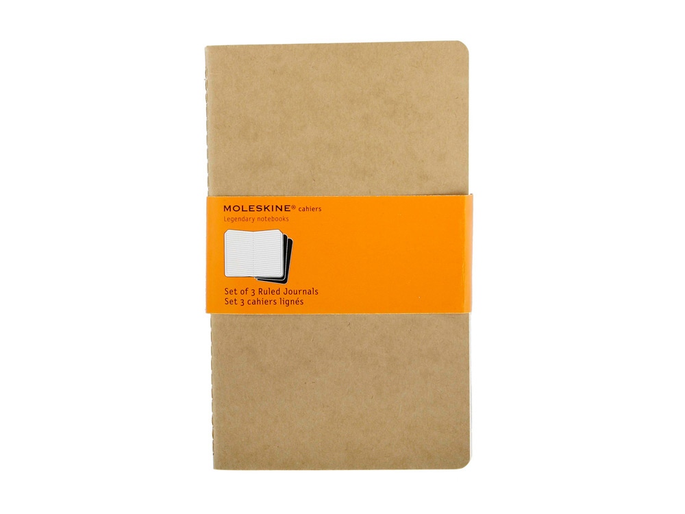 Записная книжка Moleskine Cahier (в линейку, 3 шт.), Large (13х21см), бежевый