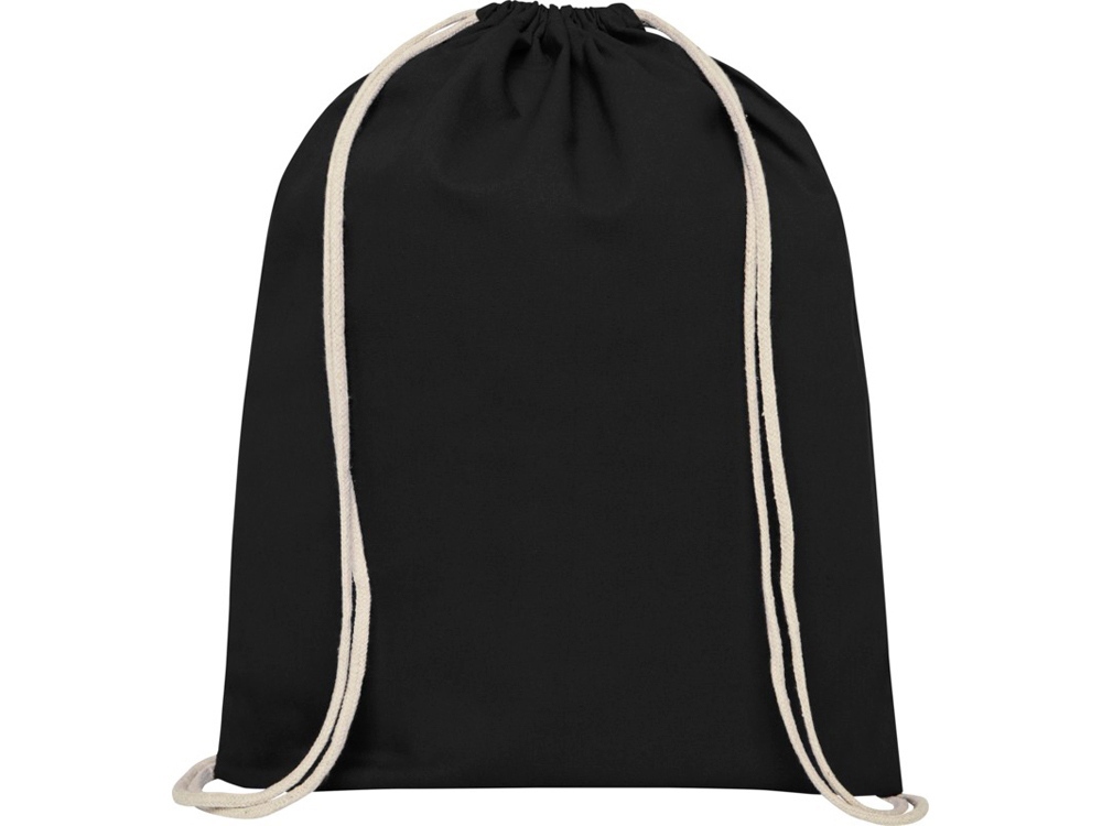 Рюкзак со шнурком Tenes из хлопка плотностью 140 г/м², черный