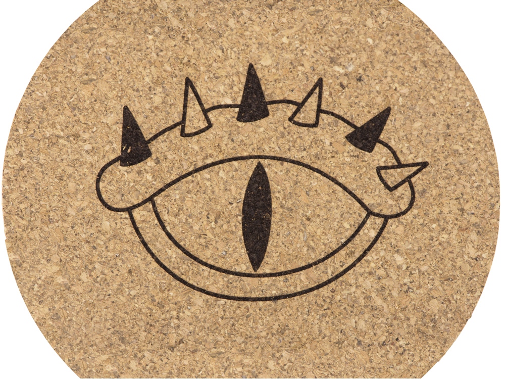 Набор костеров из пробки на подставке из пробки Krock (гравировка)