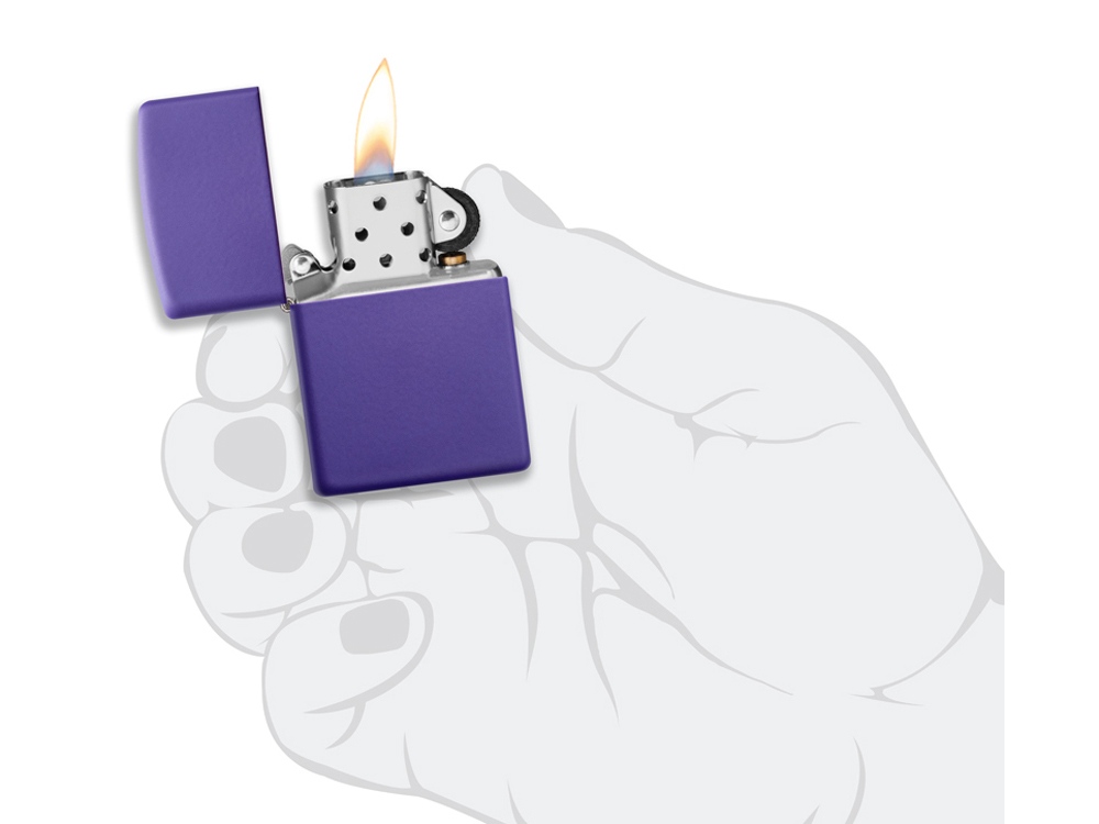 Зажигалка ZIPPO Classic с покрытием Purple Matte, латунь/сталь, фиолетовая, матовая, 38x13x57 мм