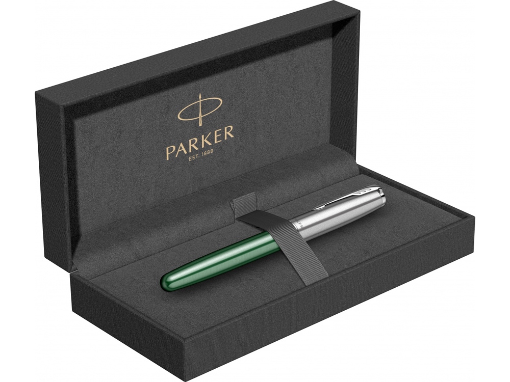 Перьевая ручка Parker Sonnet Essentials Green SB Steel CT, перо: F, цвет чернил: black, в подарочной упаковке.