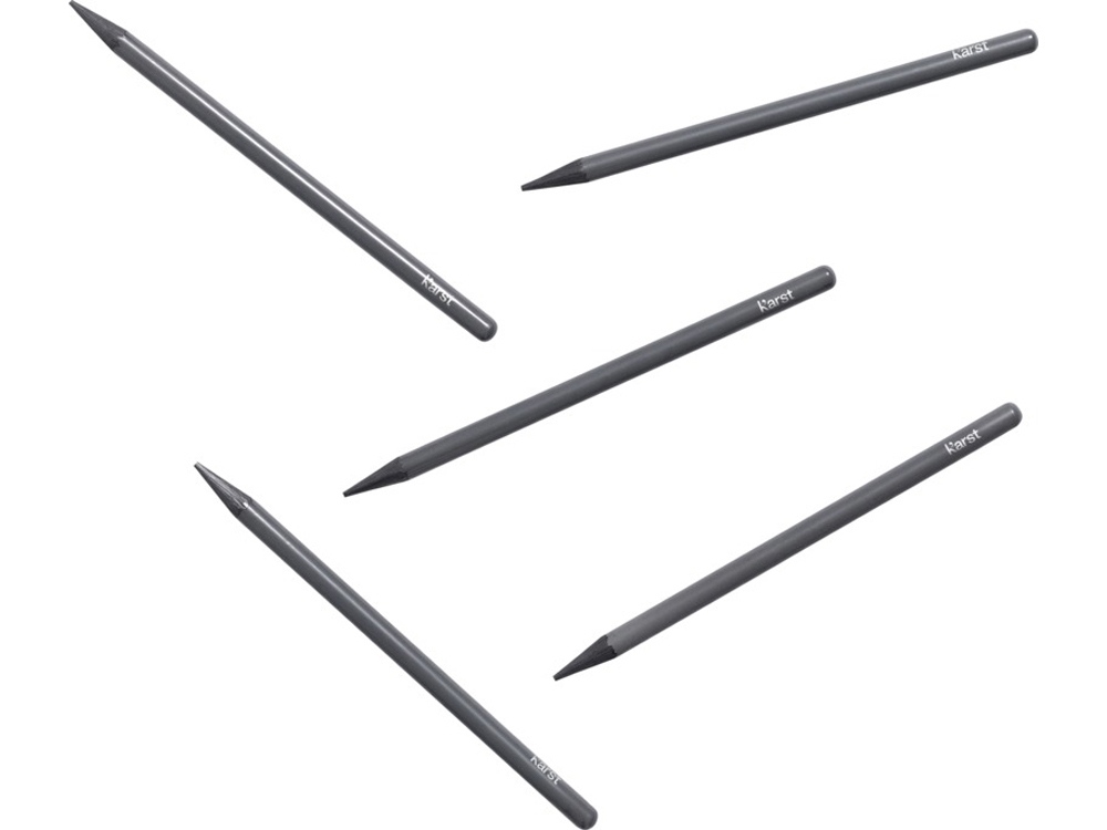 K'arst®, набор из 5 графитовых карандашей 2B без дерева, серый