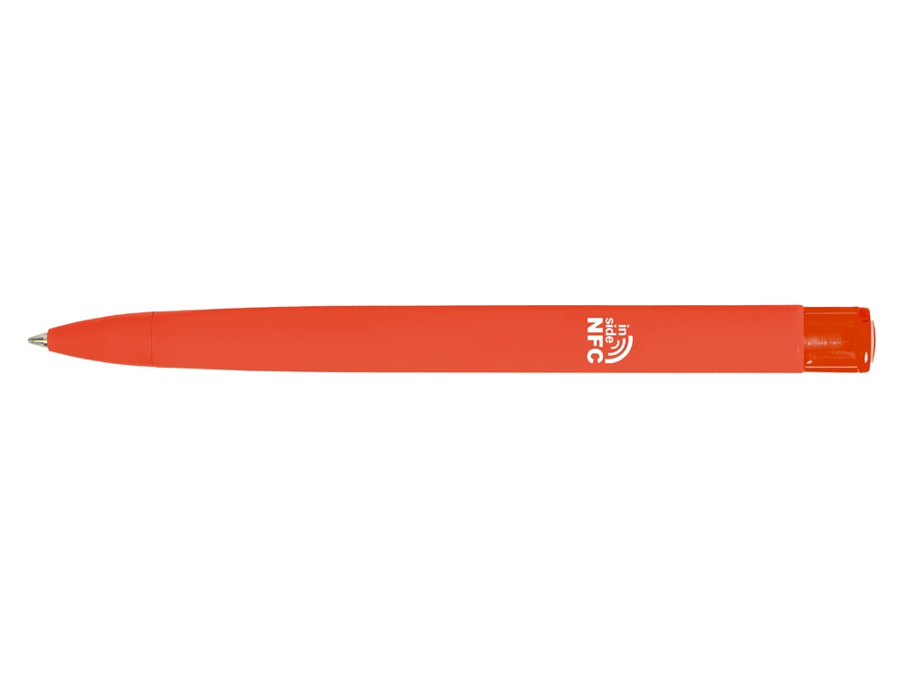 Ручка пластиковая шариковая трехгранная Trinity K transparent Gum soft-touch с чипом передачи инфо, оранжевый