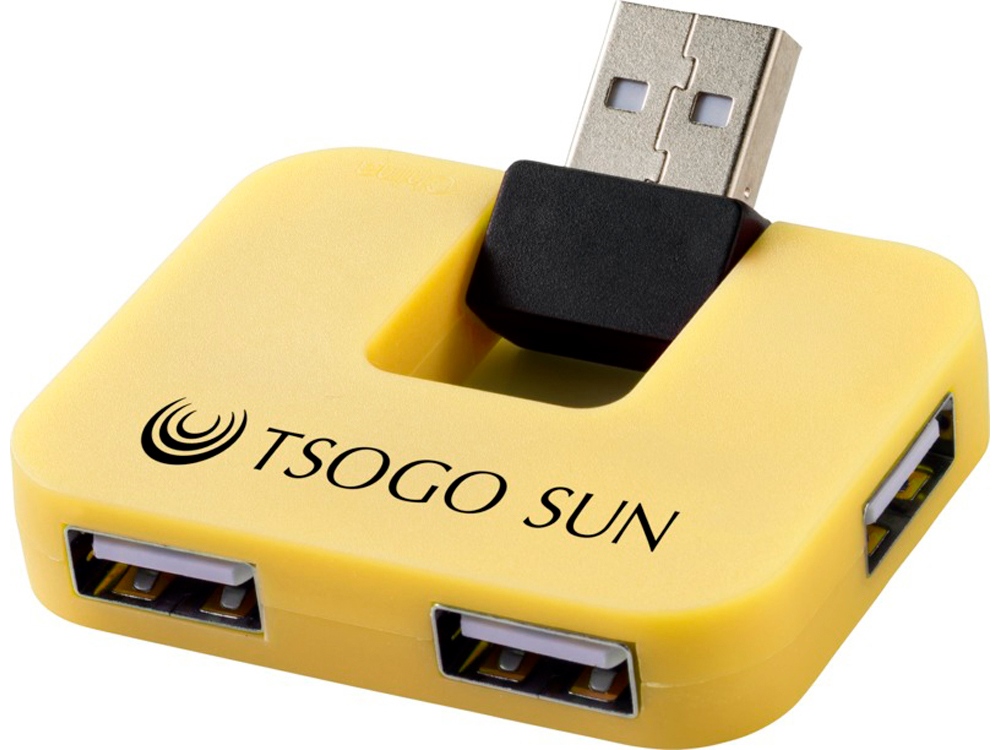 USB Hub Gaia на 4 порта, желтый