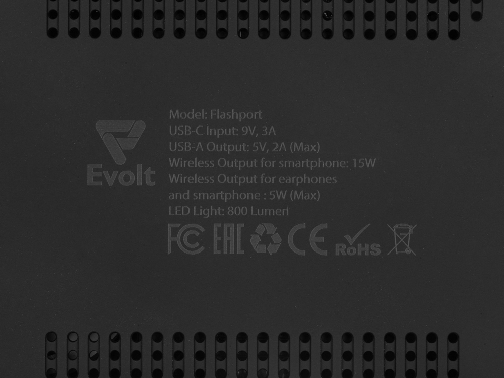 Складная зарядная станция с беспроводной зарядкой Flashport, 15 Вт, черный