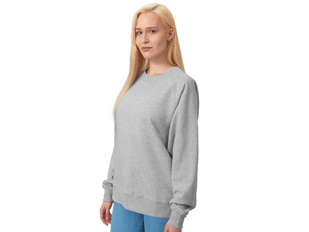 Свитшот оверсайз с рукавом реглан Belgrade, унисекс, серый меланж