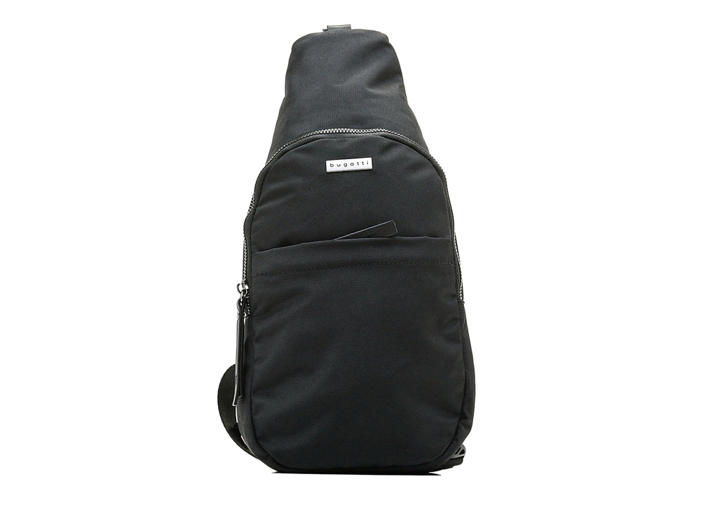 Рюкзак с одним плечевым ремнем BUGATTI Contratempo, чёрный, нейлон, 18х6х38 см