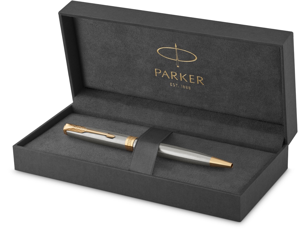 Ручка шариковая Parker Sonnet Core Stainless Steel GT, серебристый/золотистый