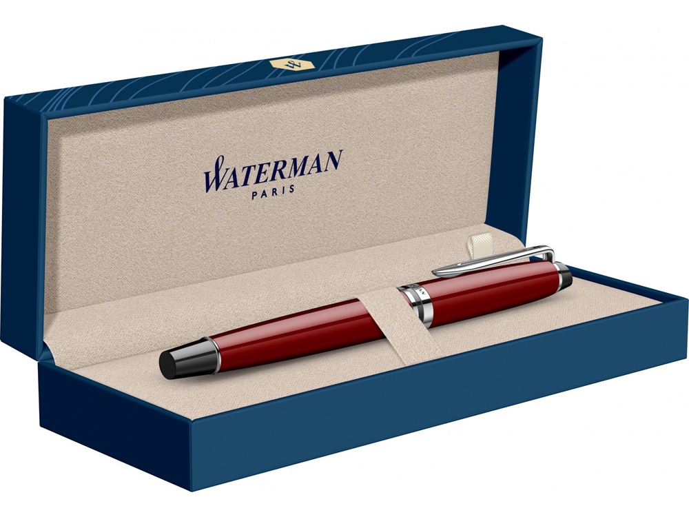 Перьевая ручка Waterman Expert Dark Red Lacquer CT Black, перо: M, цвет чернил: blue.