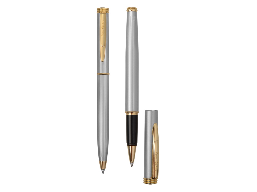 Набор Pierre Cardin PEN&PEN: ручка шариковая + роллер. Цвет - серебристо-бежевый. Упаковка Е.