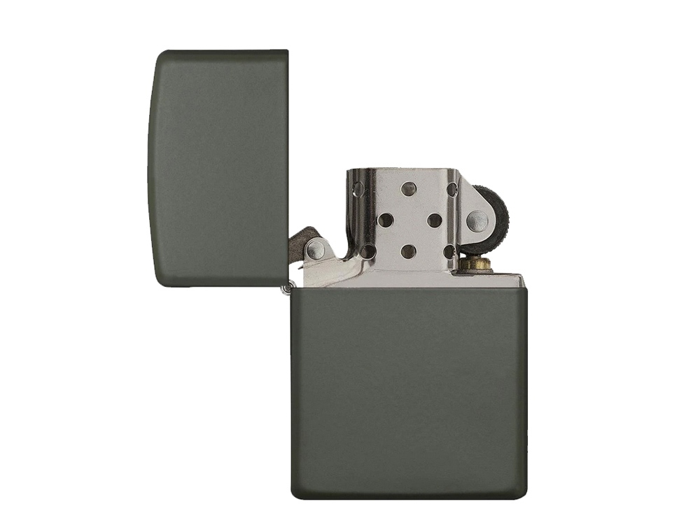 Зажигалка ZIPPO Classic с покрытием Green Matte, латунь/сталь, зелёная, матовая, 38x13x57 мм