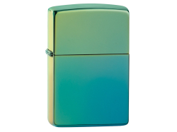 Зажигалка ZIPPO Classic с покрытием High Polish Teal, латунь/сталь, зелёная, глянцевая, 38x13x57 мм