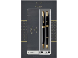 Набор из двух ручек Parker SONNET BLACK GT перьевая и шариковая ручка