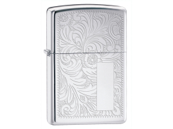 Зажигалка ZIPPO Venetian с покрытием High Polish Chrome, латунь/сталь, серебристая, 38x13x57 мм