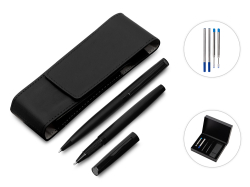 Подарочный набор ручек Dumas: ручка шариковая и роллер, 4 стержня (2 шариковых, 2 роллера), футляр