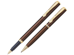 Набор Pierre Cardin PEN&PEN: ручка шариковая + роллер. Цвет - коричневый. Упаковка Е.