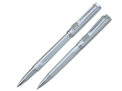 Набор Pierre Cardin PEN&PEN: ручка шариковая + роллер. Цвет - серебристый. Упаковка Е.