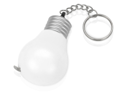 Брелок-рулетка для ключей Лампочка, белый/серебристый