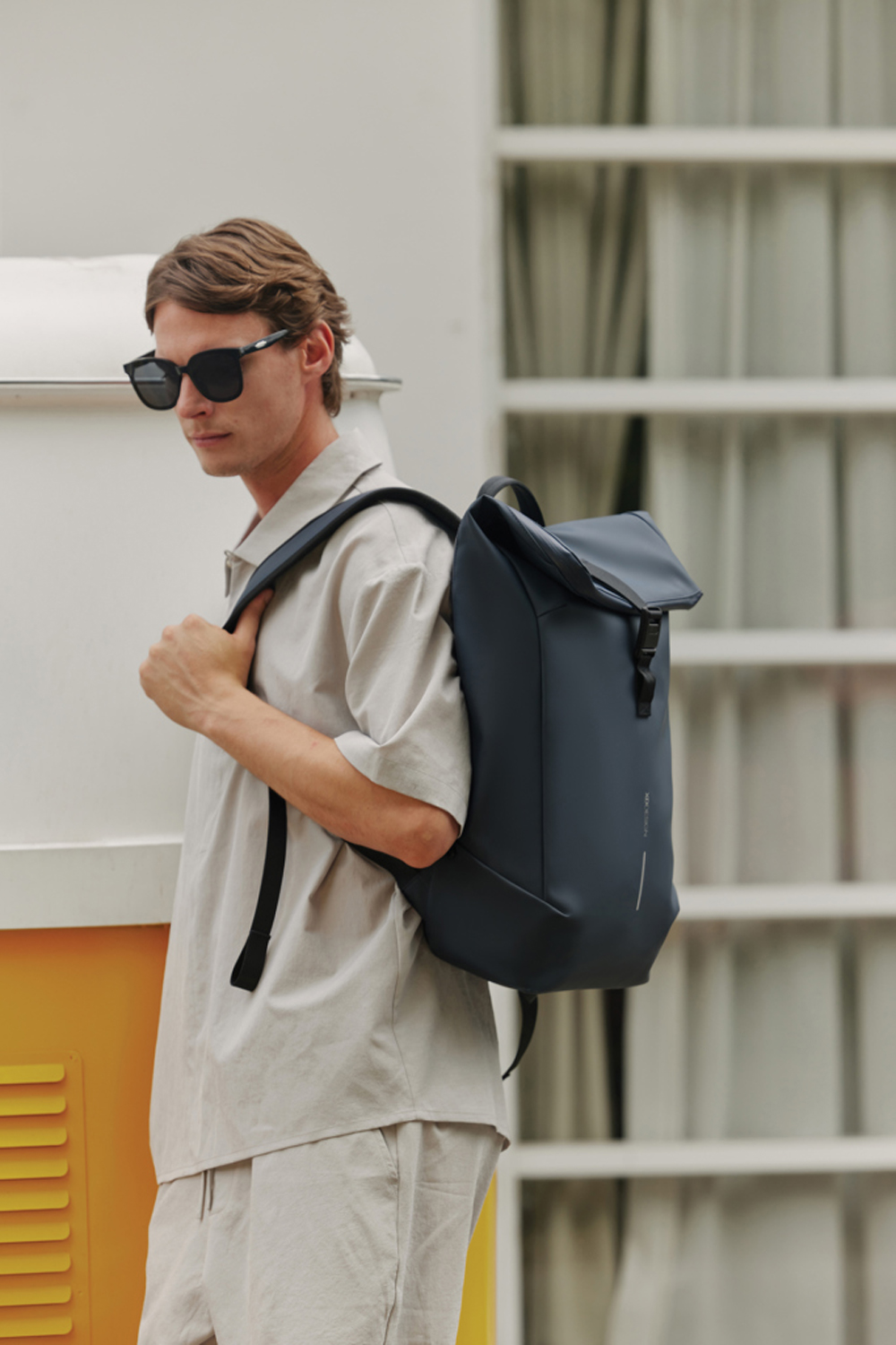 Антикражный водонепроницаемый рюкзак Urban Flap-Top, темно-синий