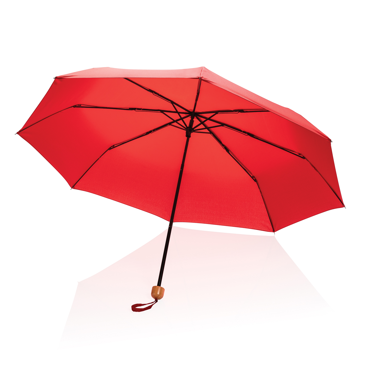 Компактный зонт Impact из RPET AWARE с бамбуковой рукояткой, d96 см