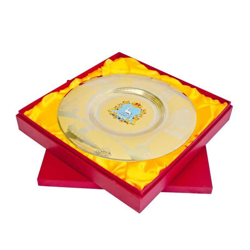 Тарелка сувенирная "Самара", с цветным гербом
