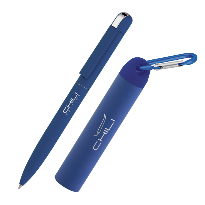 Набор ручка + источник энергии 2800 mAh в футляре, темно-синий