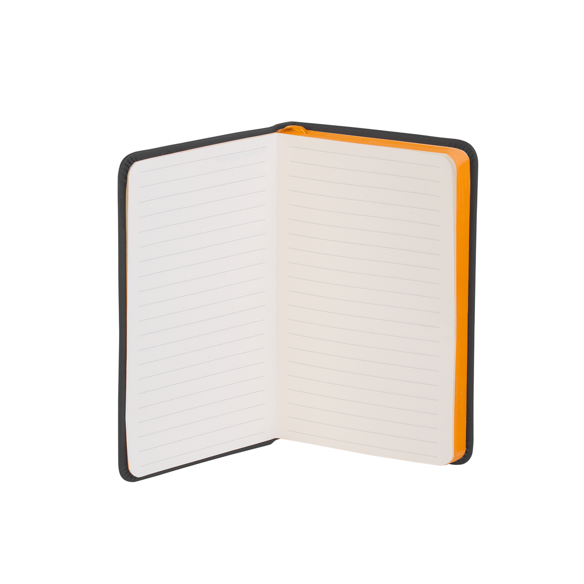 Блокнот "Бергамо", покрытие soft touch, формат А6, черный/оранжевый#
