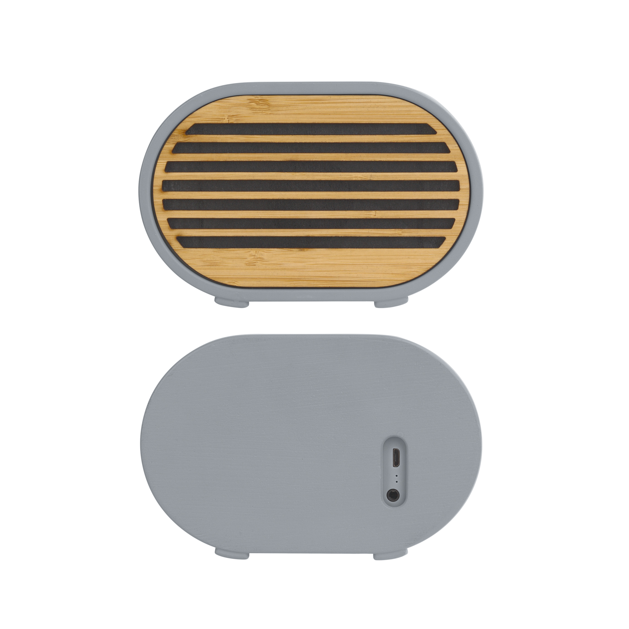 Bluetooth-колонка "Stonehenge" 5Вт с беспроводным зарядным устройством, камень/бамбук