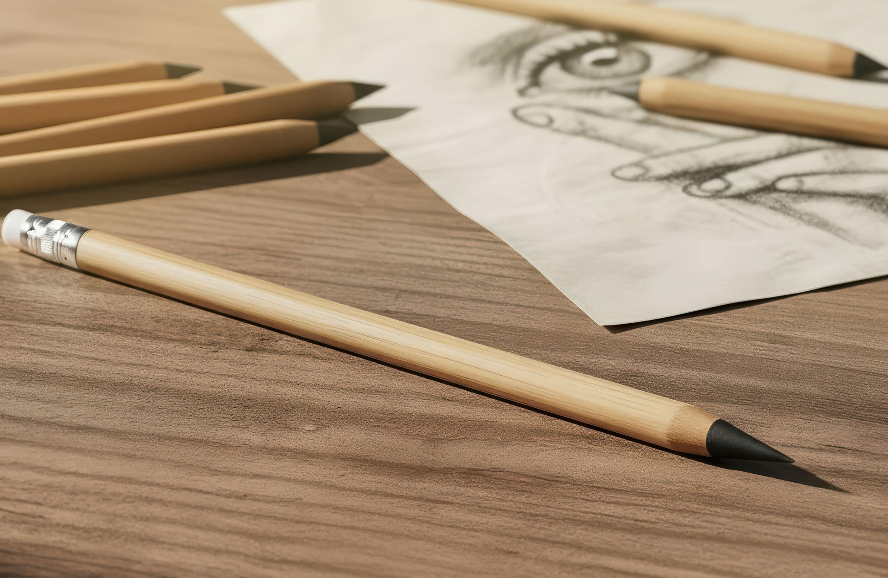 Вечный карандаш "Groot" с ластиком, бамбук