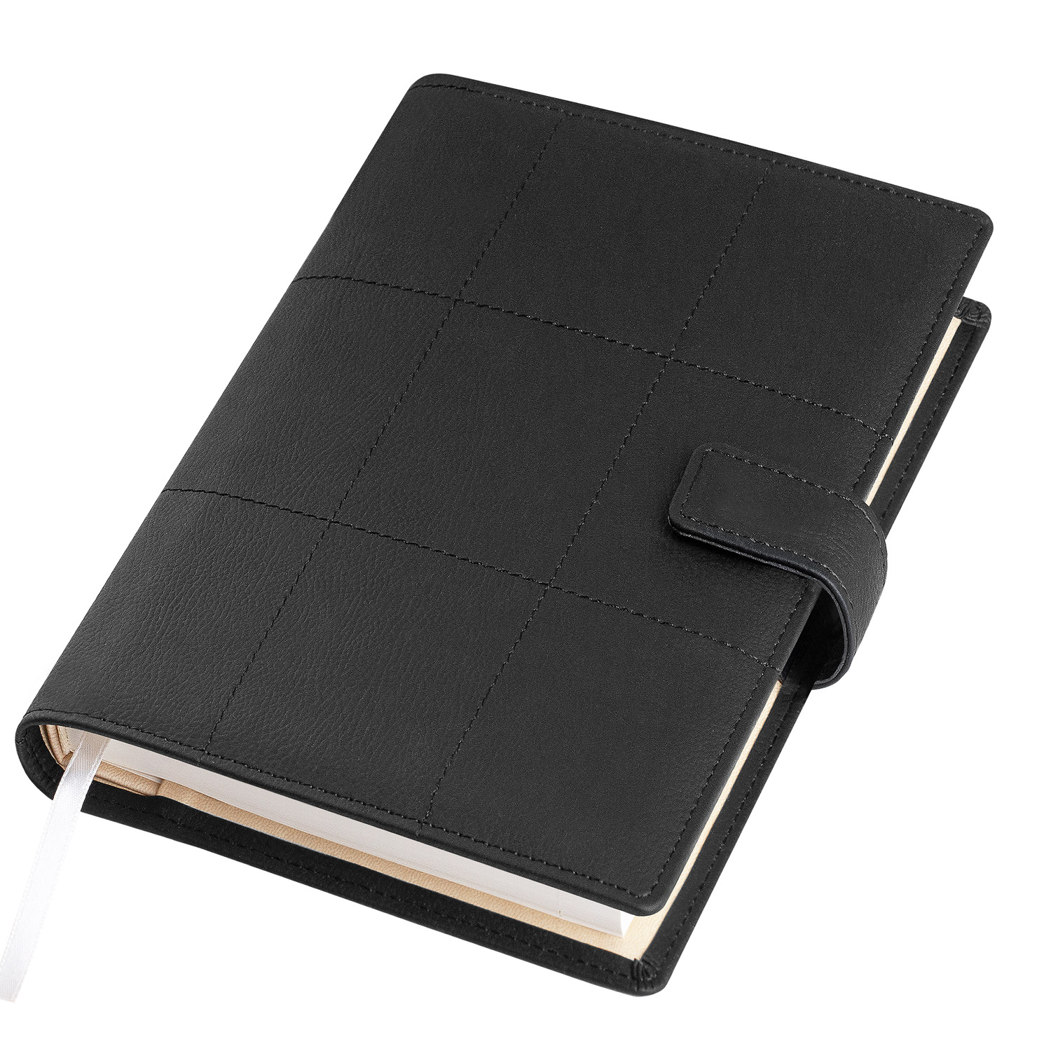 Ежедневник-портфолио Royal, черный, обложка soft touch, недатированный кремовый блок, подарочная коробка