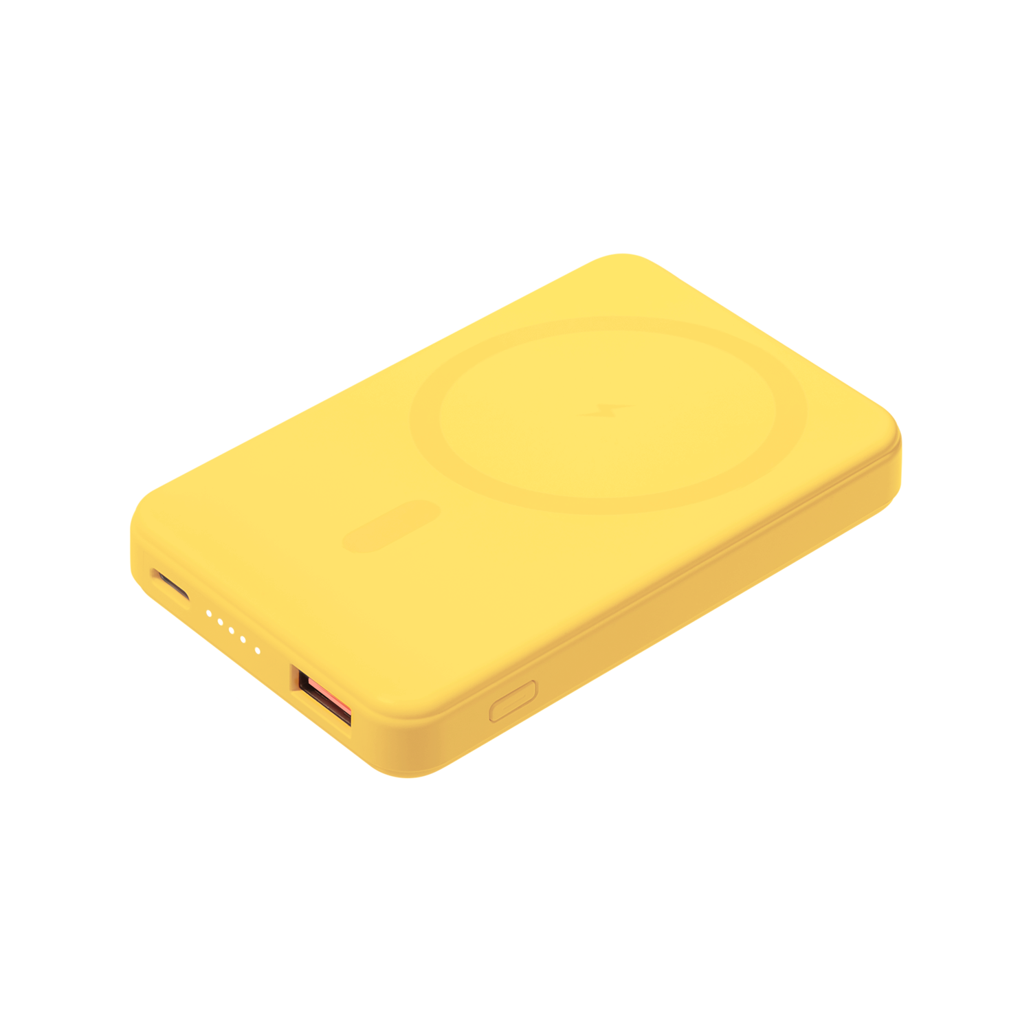 Внешний аккумулятор Largo PD 5000mAh с функцией беспроводной зарядки 15W, желтый