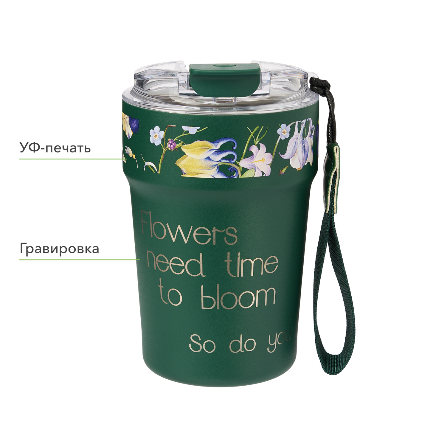 Термокружка вакуумная Monaco, темно-зеленая