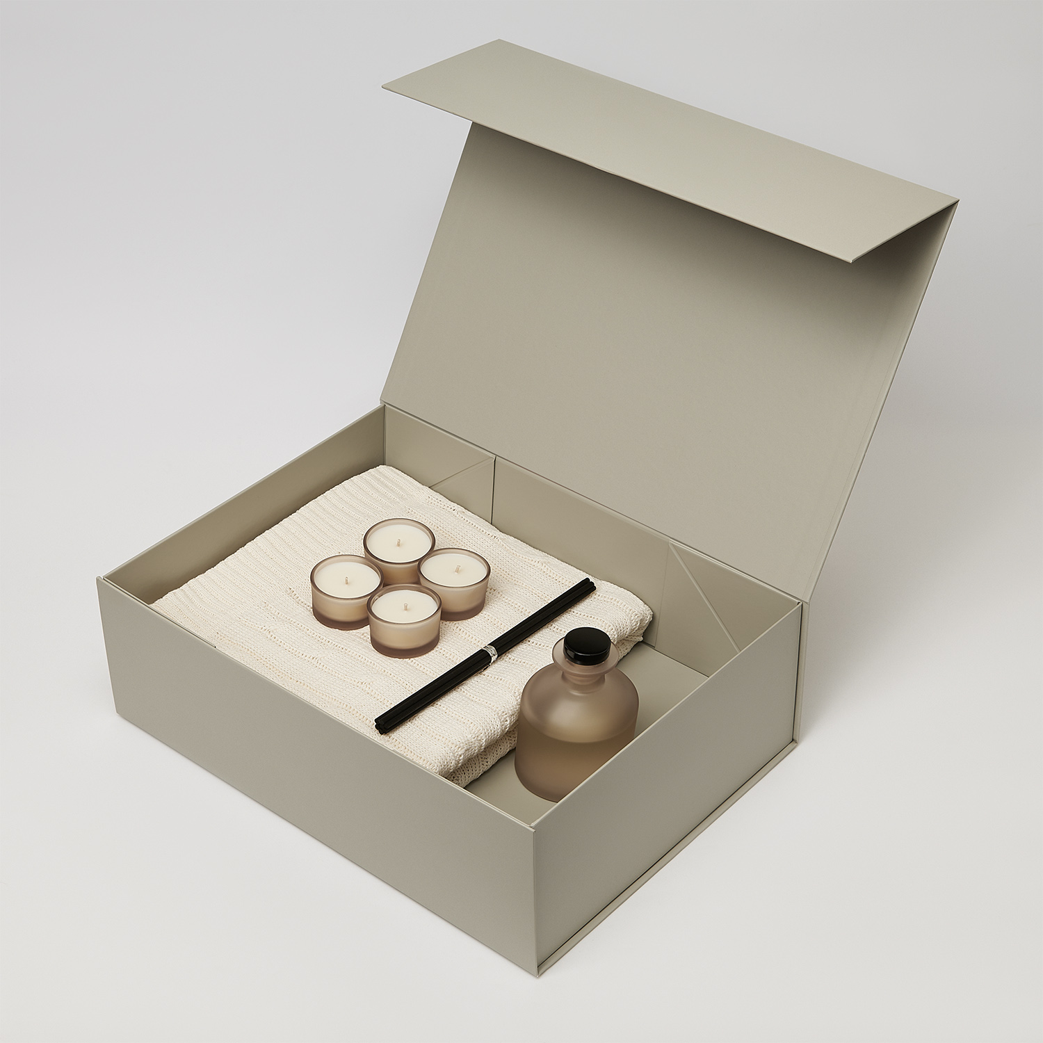 Подарочная коробка-трансформер средняя, серая