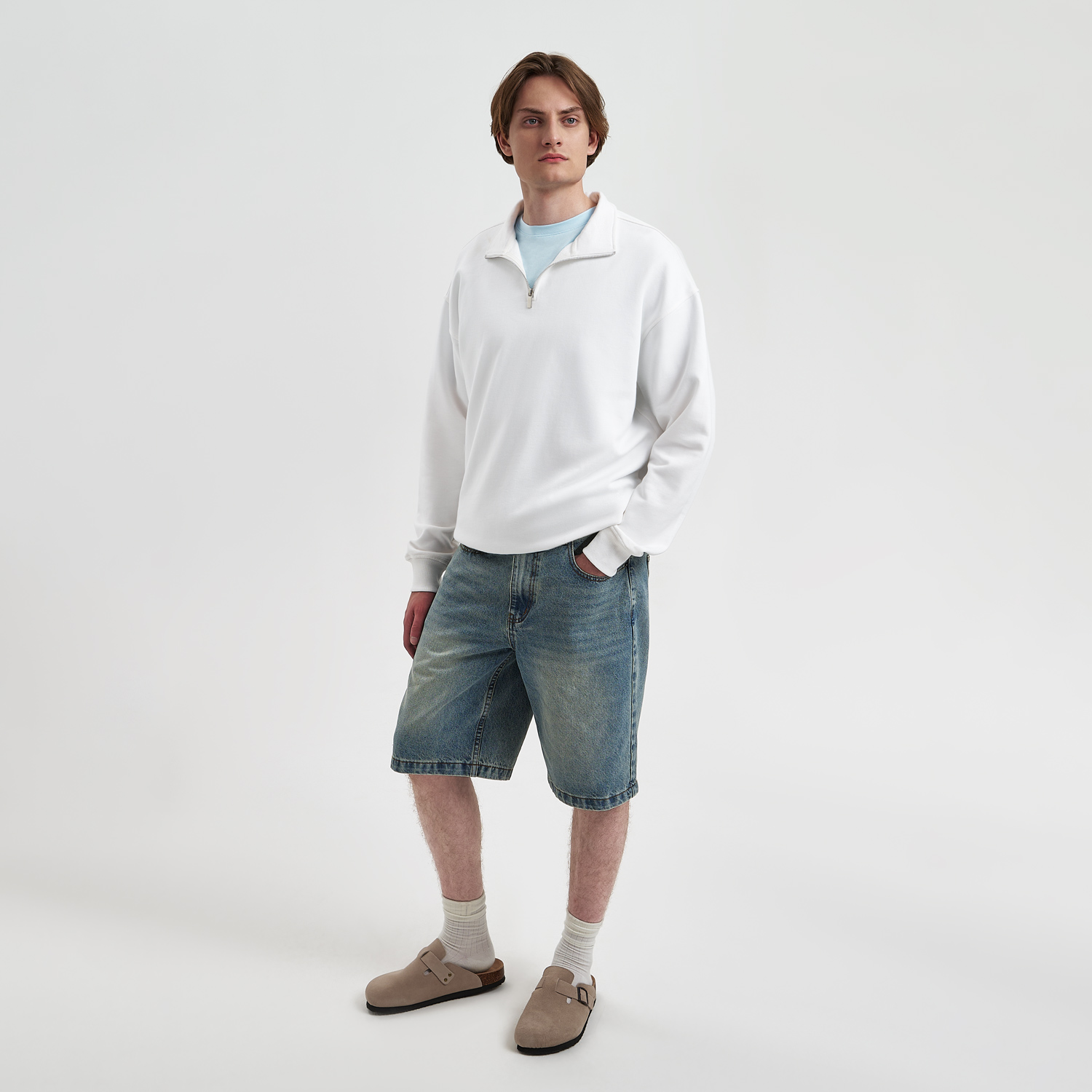 Толстовка на молнии унисекс FLOW, белая, размер XL/2XL