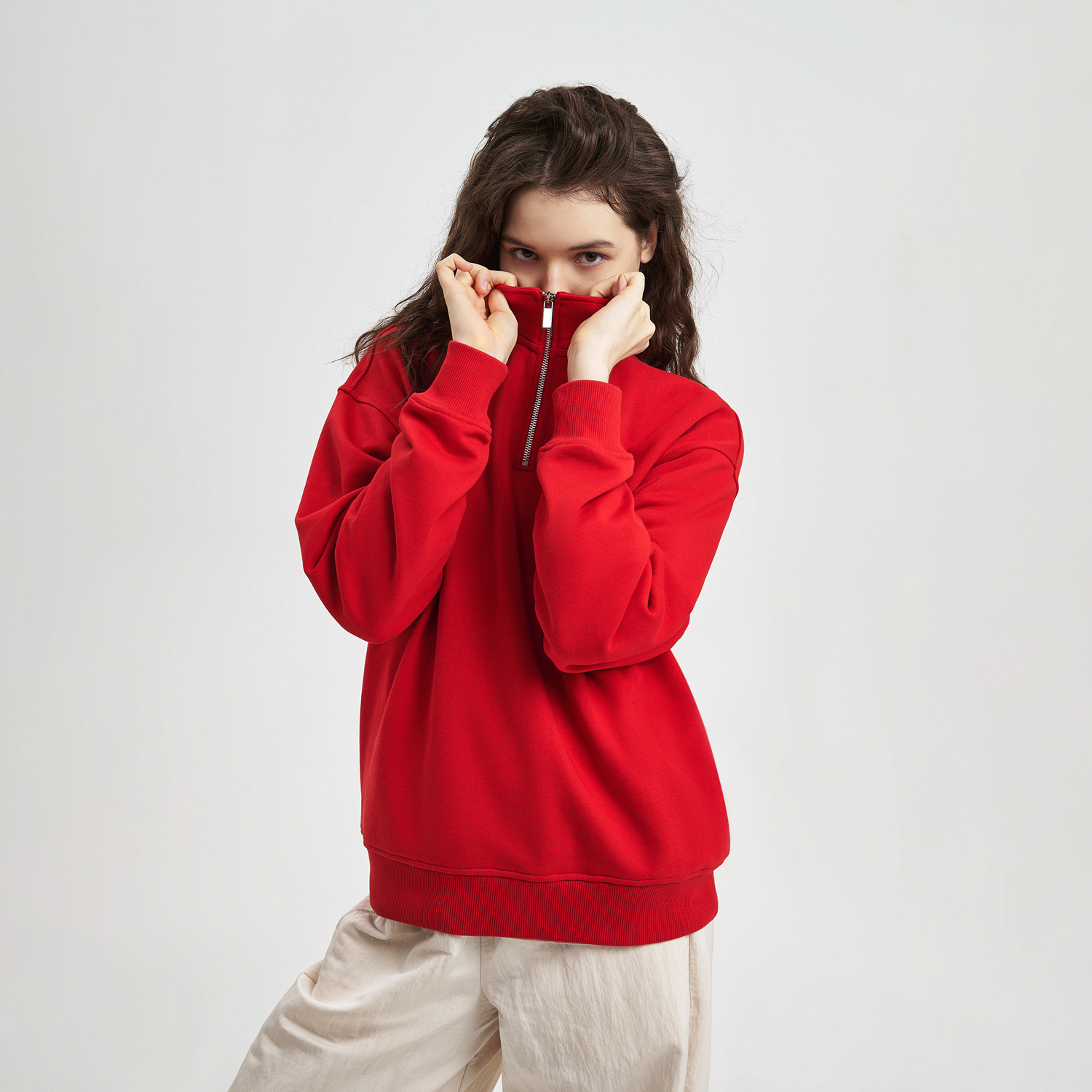 Толстовка на молнии унисекс FLOW, красная