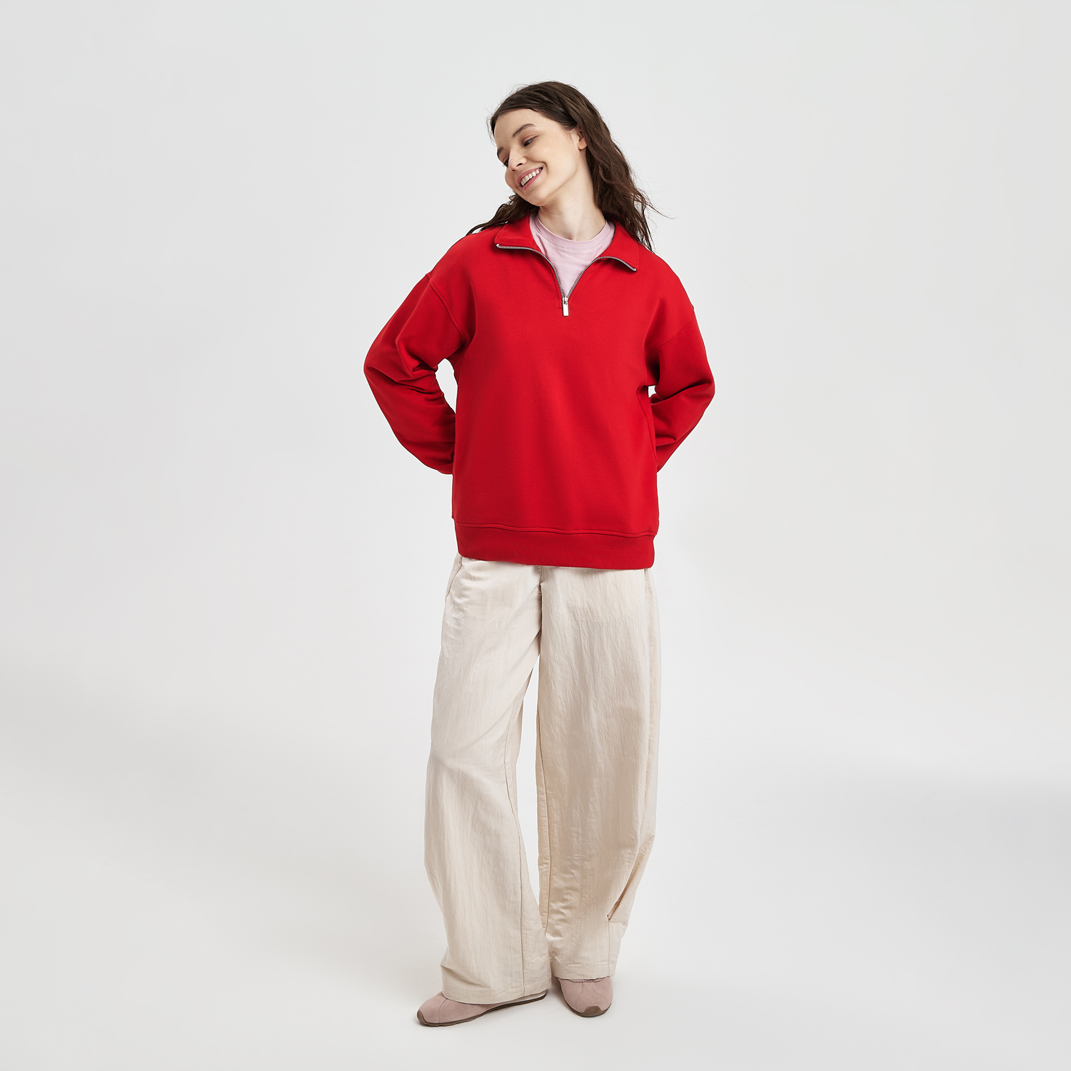 Толстовка на молнии унисекс FLOW, красная