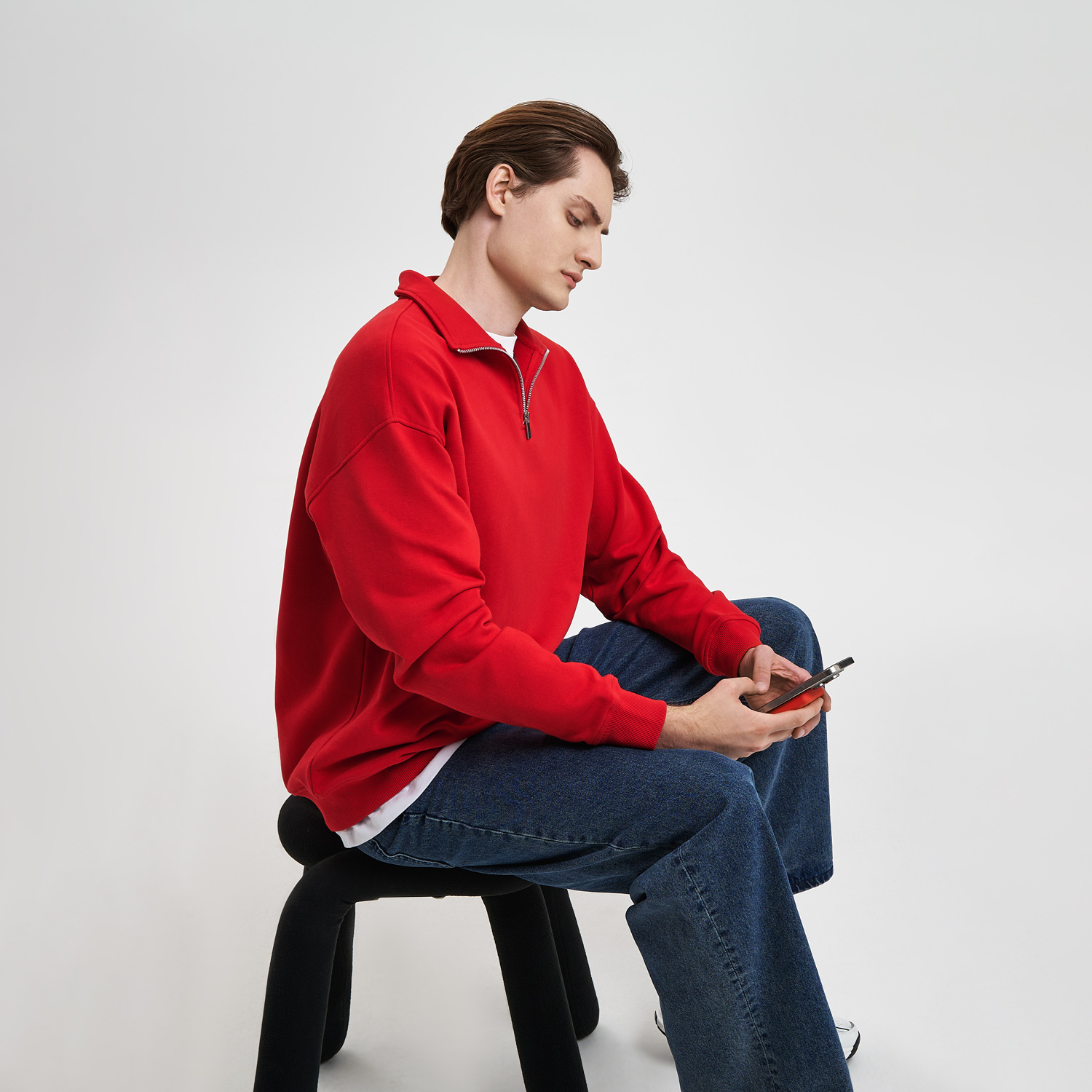 Толстовка на молнии унисекс FLOW, красная, размер 3XL/4XL