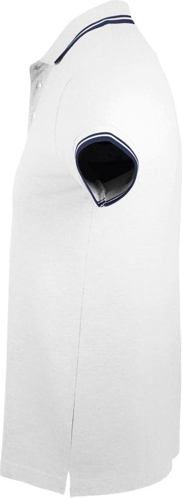 Рубашка поло женская Pasadena Women 200 с контрастной отделкой белая с синим, размер XL