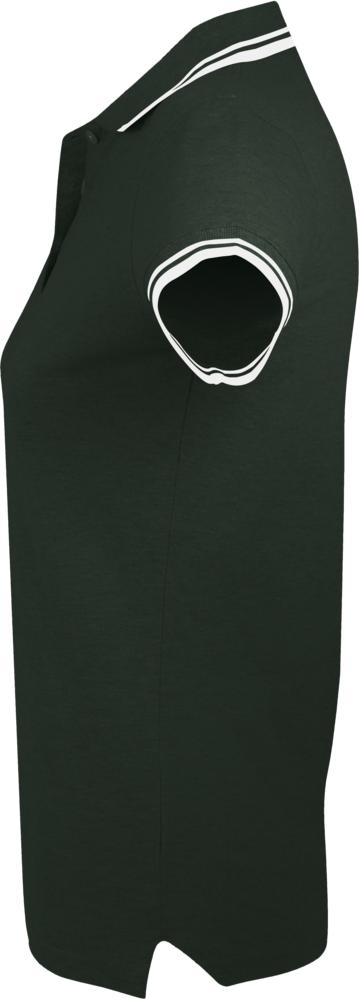 Рубашка поло женская Pasadena Women 200 с контрастной отделкой зеленая с белым, размер XXL