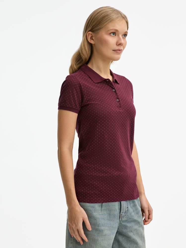 Рубашка поло женская Brandy Women, бордовая с белым, размер S