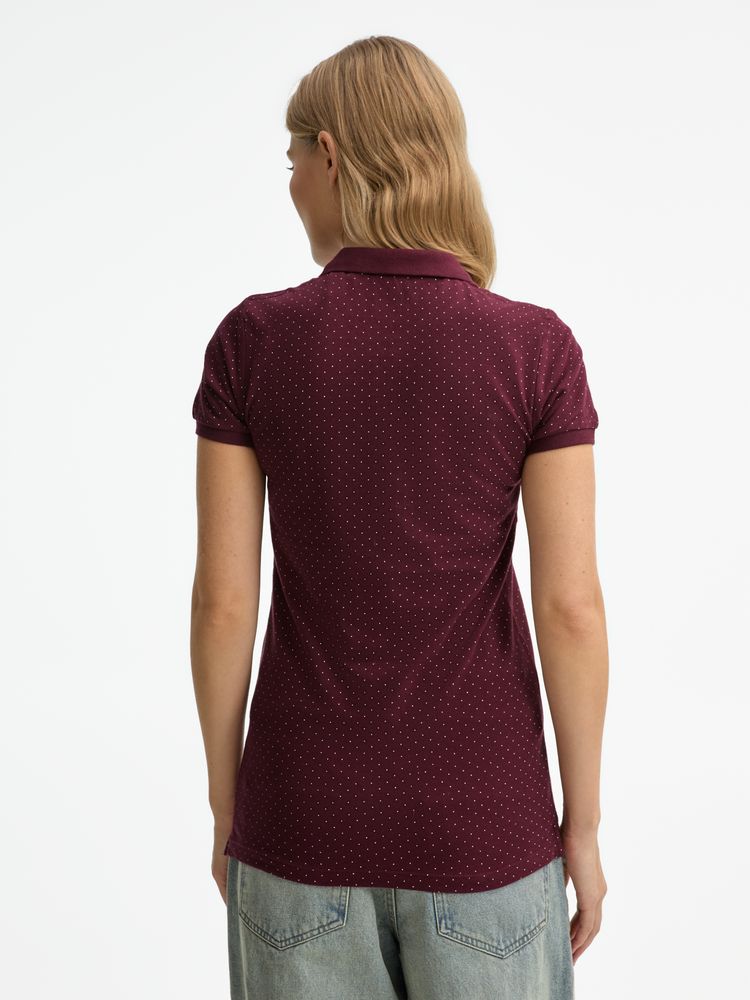 Рубашка поло женская Brandy Women, бордовая с белым, размер S
