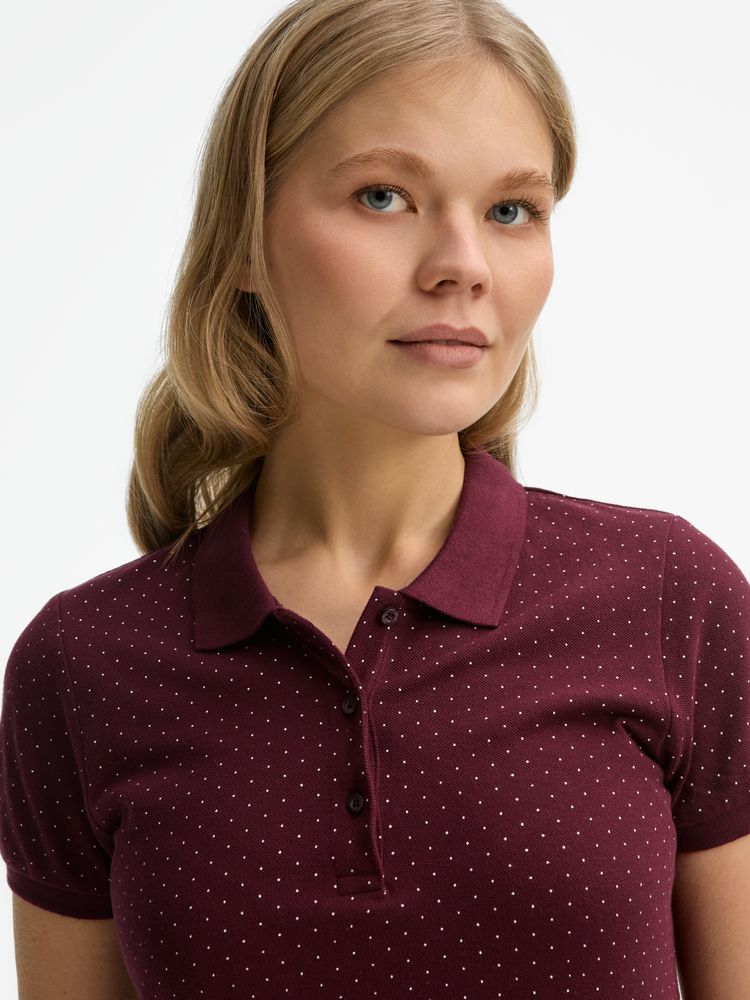 Рубашка поло женская Brandy Women, бордовая с белым, размер S
