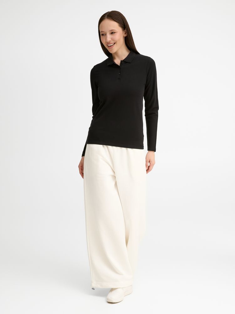 Рубашка поло женская с длинным рукавом Perfect LSL Women черная, размер XL